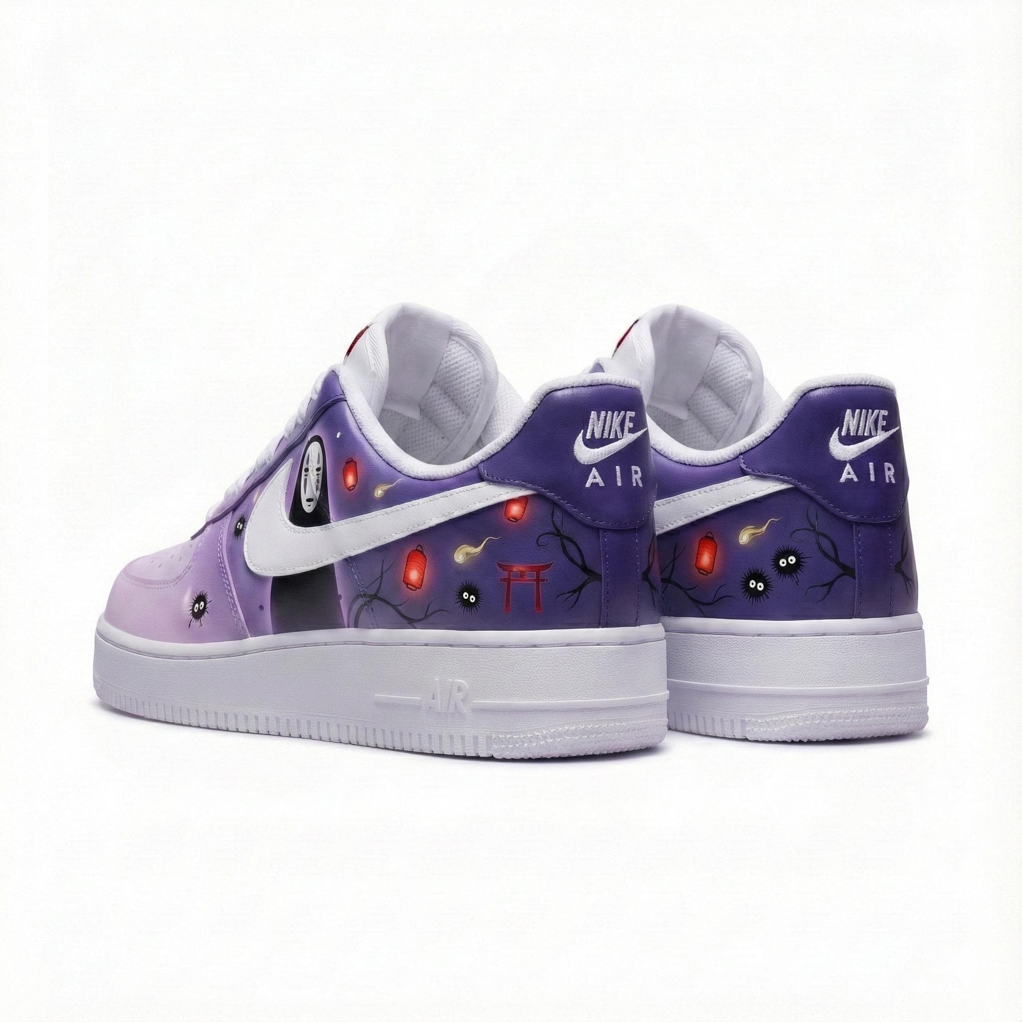 Custom Hand-Painted No-Face Air Force 1 Shoe | Spirited Away Ghibli Sneakers