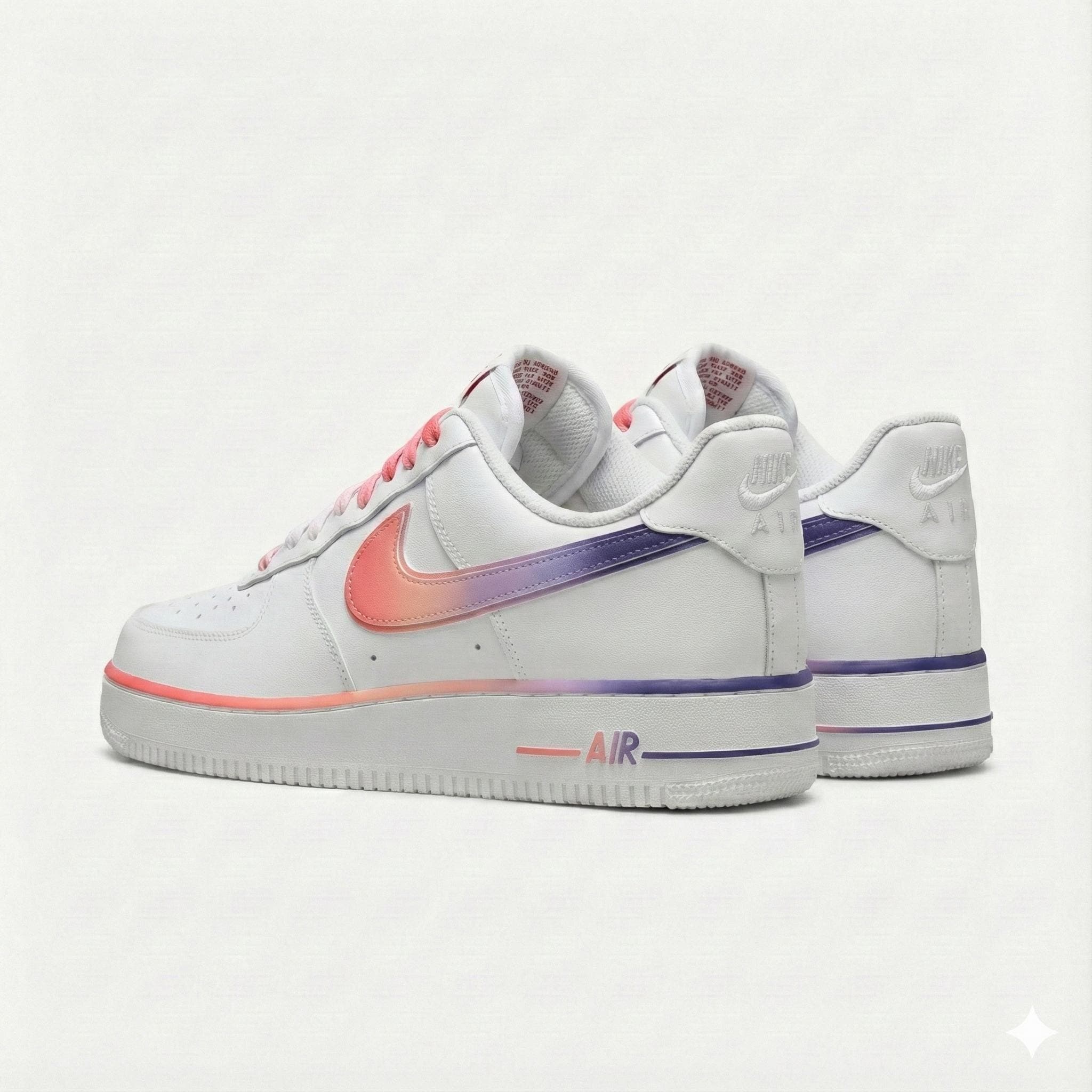Custom Hand-Painted Nike Air Force 1 Shoes | Sunset Gradient Swoosh | Pastel Sneakers AF1
