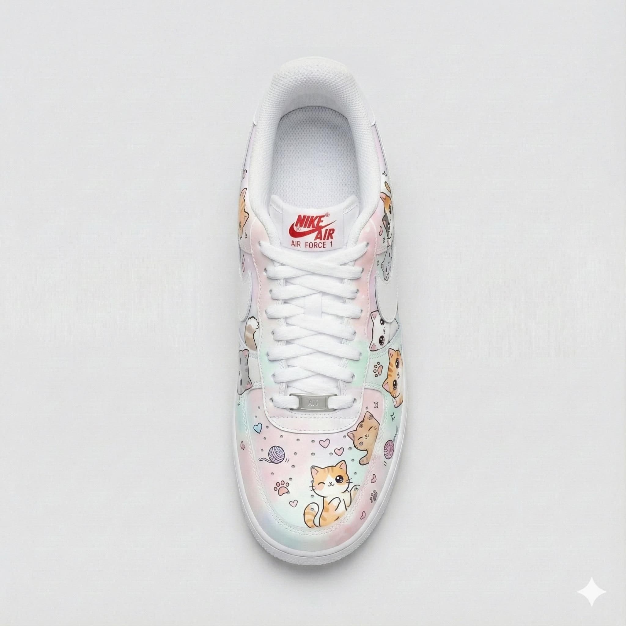Custom Hand-Painted Nike Air Force 1 Shoes | Chibi Kawaii Cats Pastel | Cat Sneakers AF1