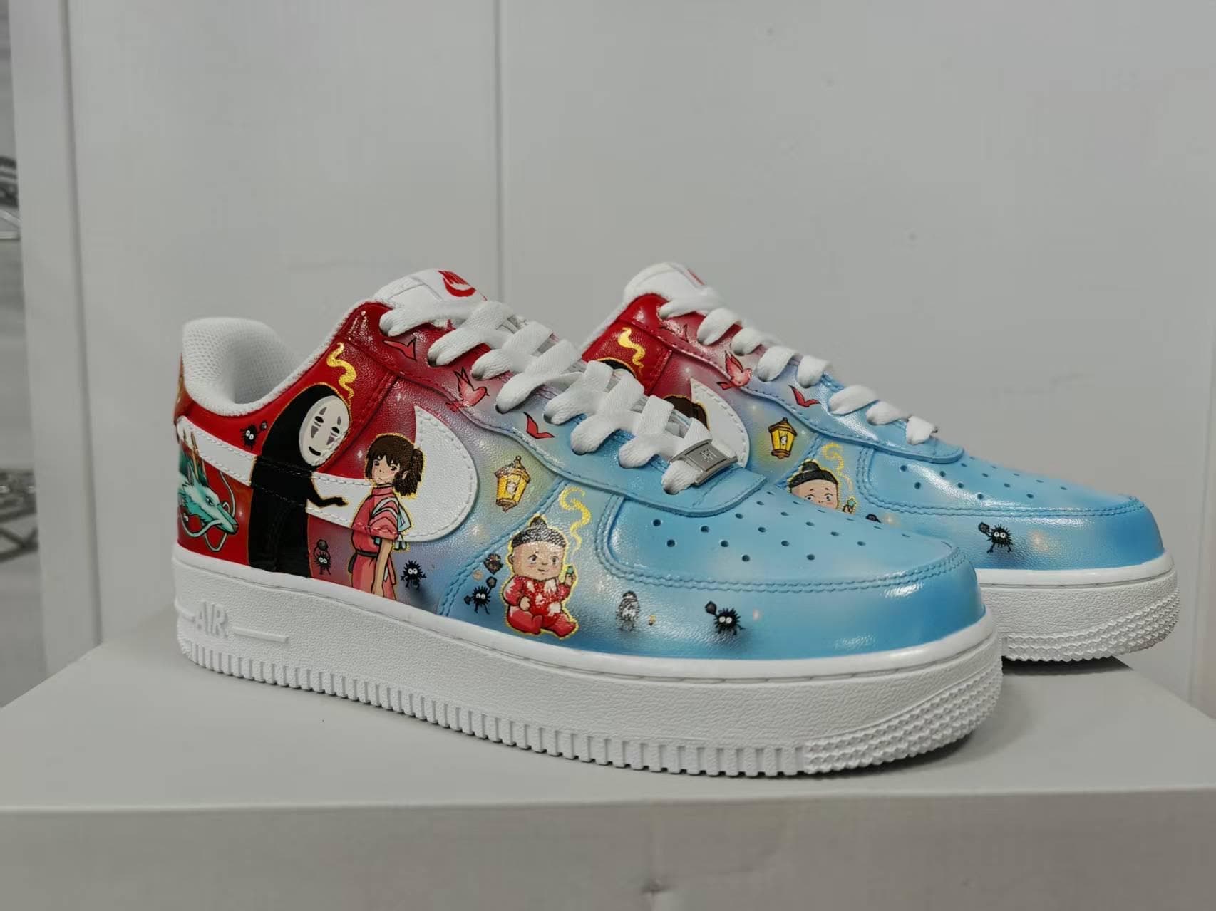 Custom Hand-Painted Nike Air Force 1 Shoes | Spirited Away | Studio Ghibli Chihiro & No-Face Anime Sneakers
