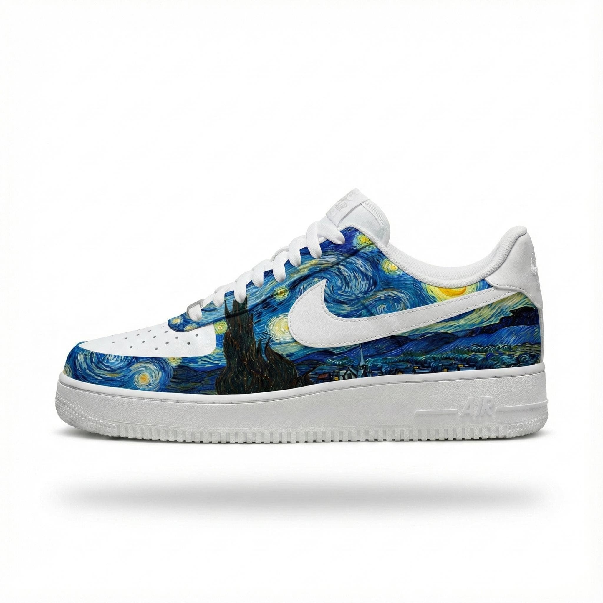 Custom Hand-Painted Nike Air Force 1 Shoes | Van Gogh Starry Night | Art Museum Sneakers AF1