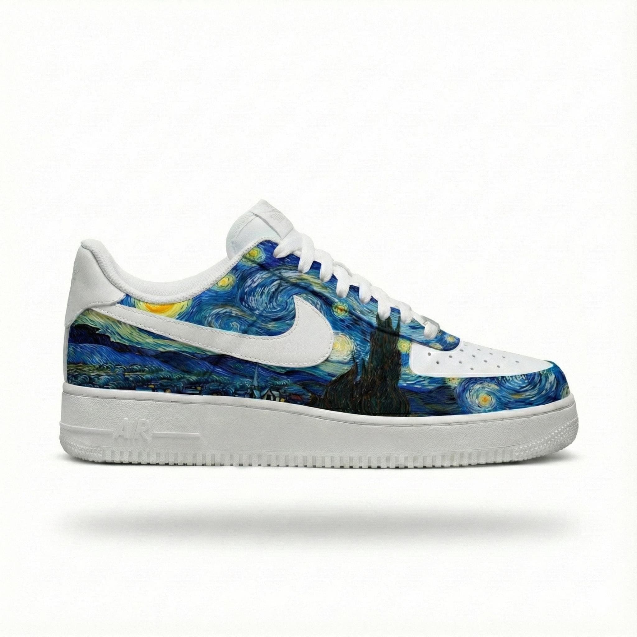 Custom Hand-Painted Nike Air Force 1 Shoes | Van Gogh Starry Night | Art Museum Sneakers AF1
